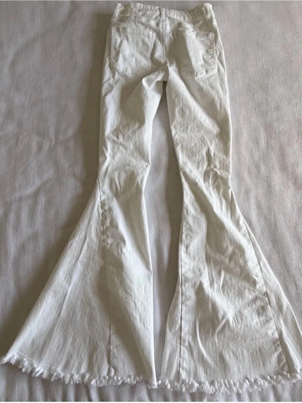 Saints & Hearts Jeans Womens S Bell Bottom Fringe Hem Denim Festival Boho Hippie - Picture 3 of 10